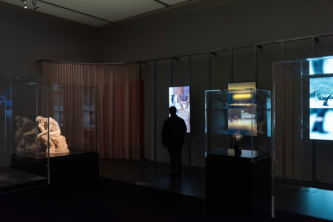 Vista dell'allestimento della mostra di Rodin al Mudec di Milano