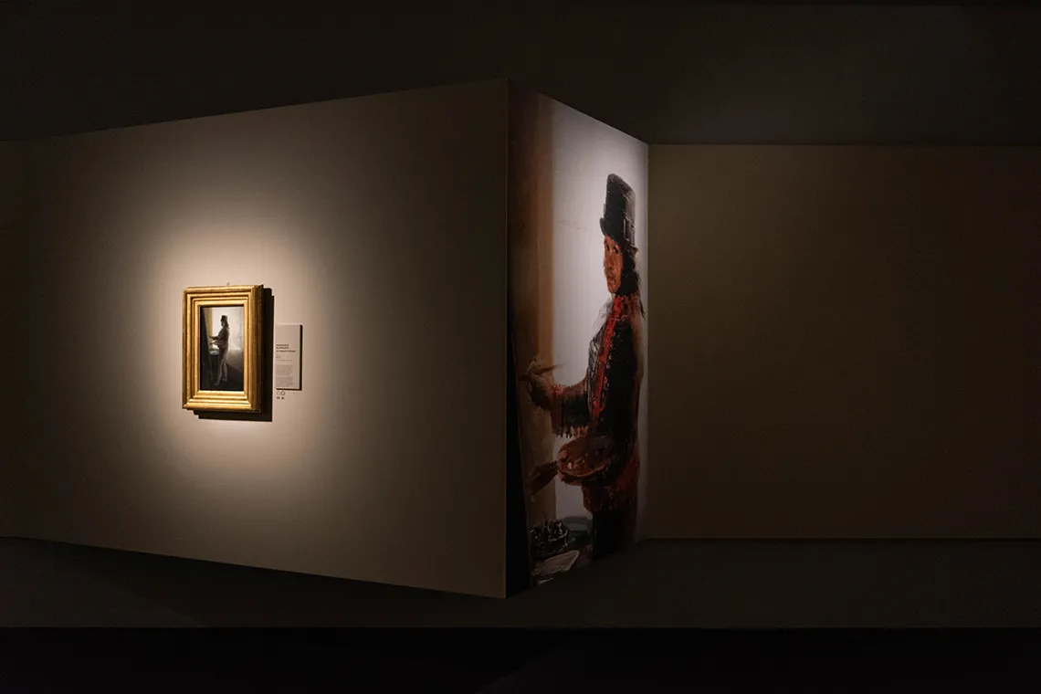 particolare dell'allestimento della mostra dedicata a Goya a Palazzo Reale di Milano