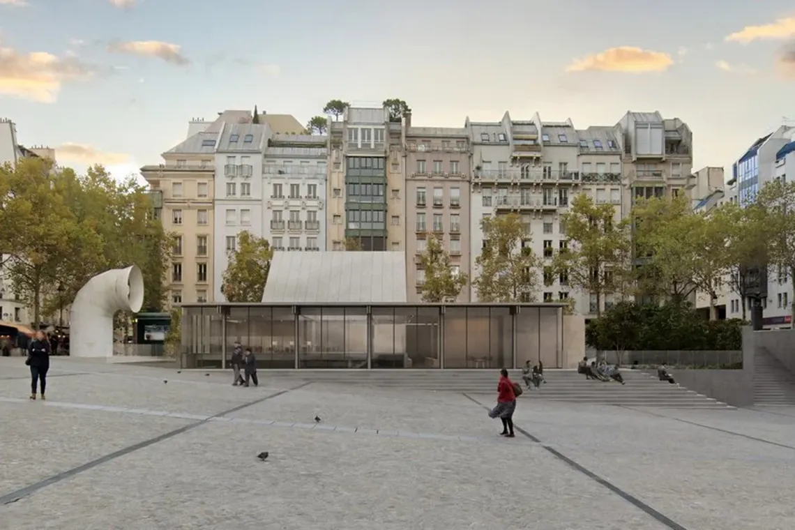 Render dell'Atelier Brancusi del Centre Pompidou nel progetto di Moreau Kusunoki