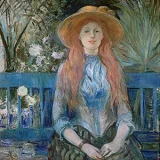 ritratto di una ragazza seduta su una panchina di un parco eseguito da Berthe Morisot nel 1893